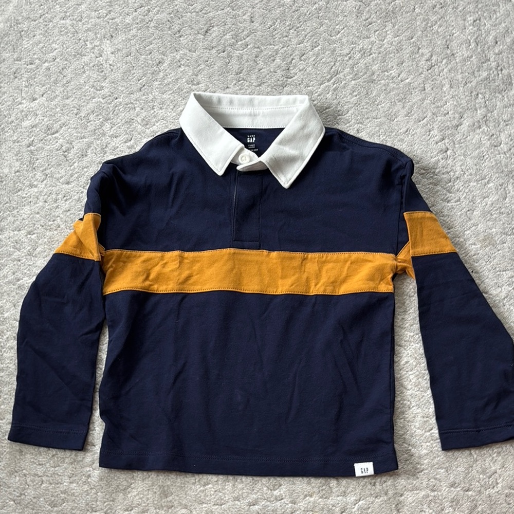 GAP Blue and Yellow Button Down Shirt Sporty Style
